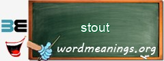 WordMeaning blackboard for stout